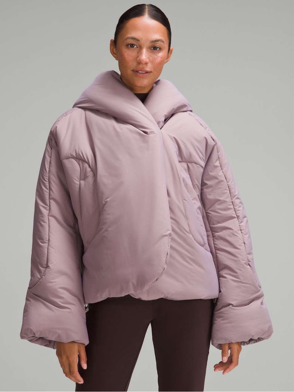 Lululemon Hooded Insulated Wrap Puffer Jacket Light Orbit 14 NWOT